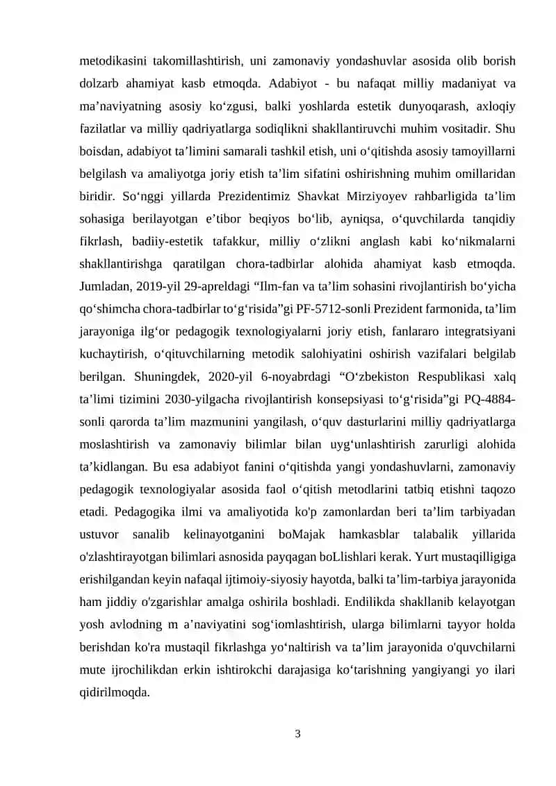 Adabiyot o‘qitish metodikasi 3