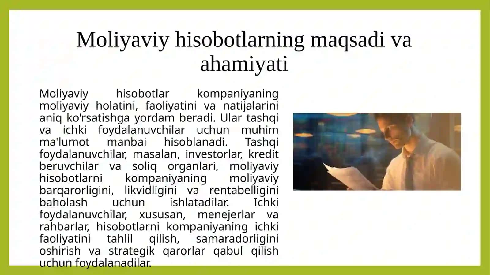 Moliyaviy hisobotning konseptual asoslari 3