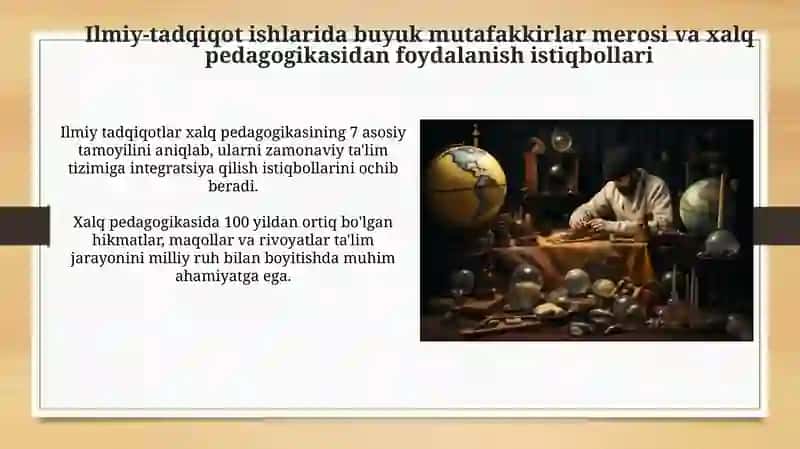 Buyuk mutafakkirlar merosi va xalq pedagogikasi 3