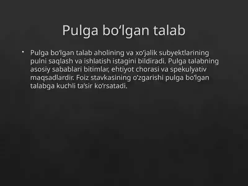 Pul bozori tushunchasi 3
