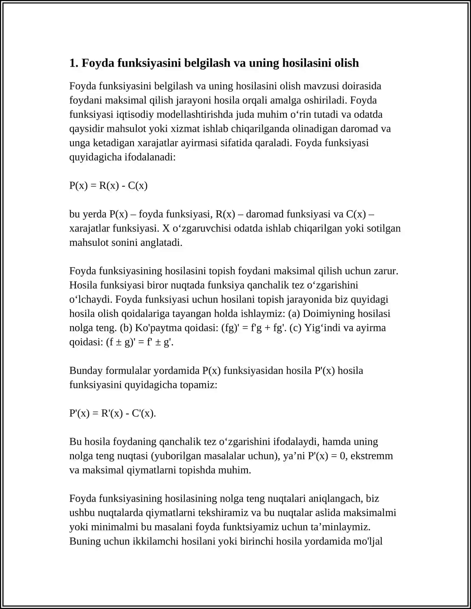 FOYDANI MAKSIMAL QILISH (HOSILA YORDAMIDA) 3