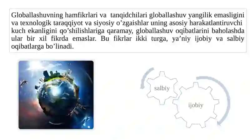 Globallashuvning ijobiy va salbiy jihatlari 3