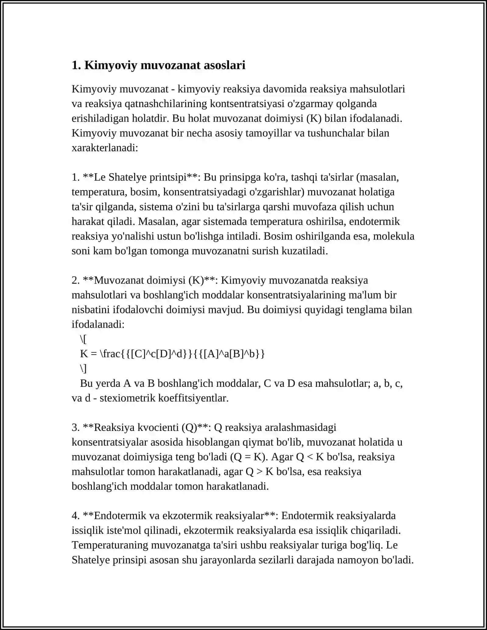 KIMYOVIY MUVOZANAT MUVOZANATNING SILJISHI 3