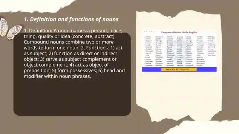 Noun compound noun and abstrakt nouns 3