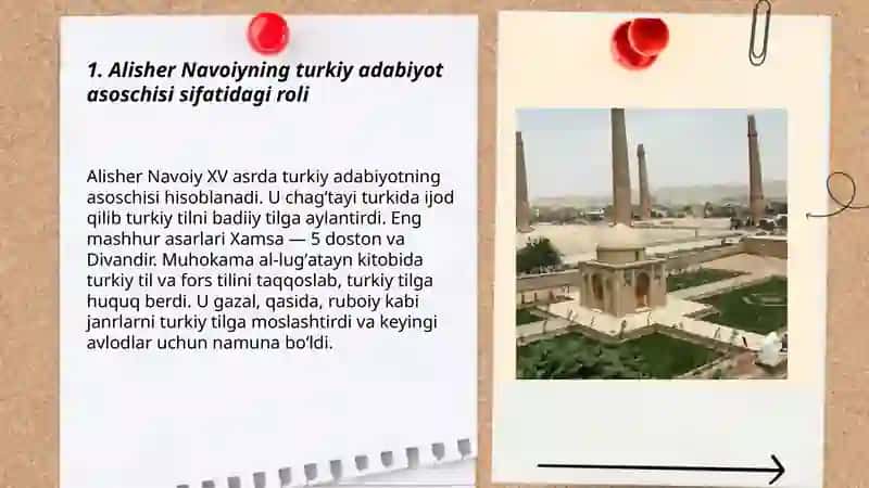 Alisher Navoiyning turkiy adabiyot asoschisi sifatidagi roli 3