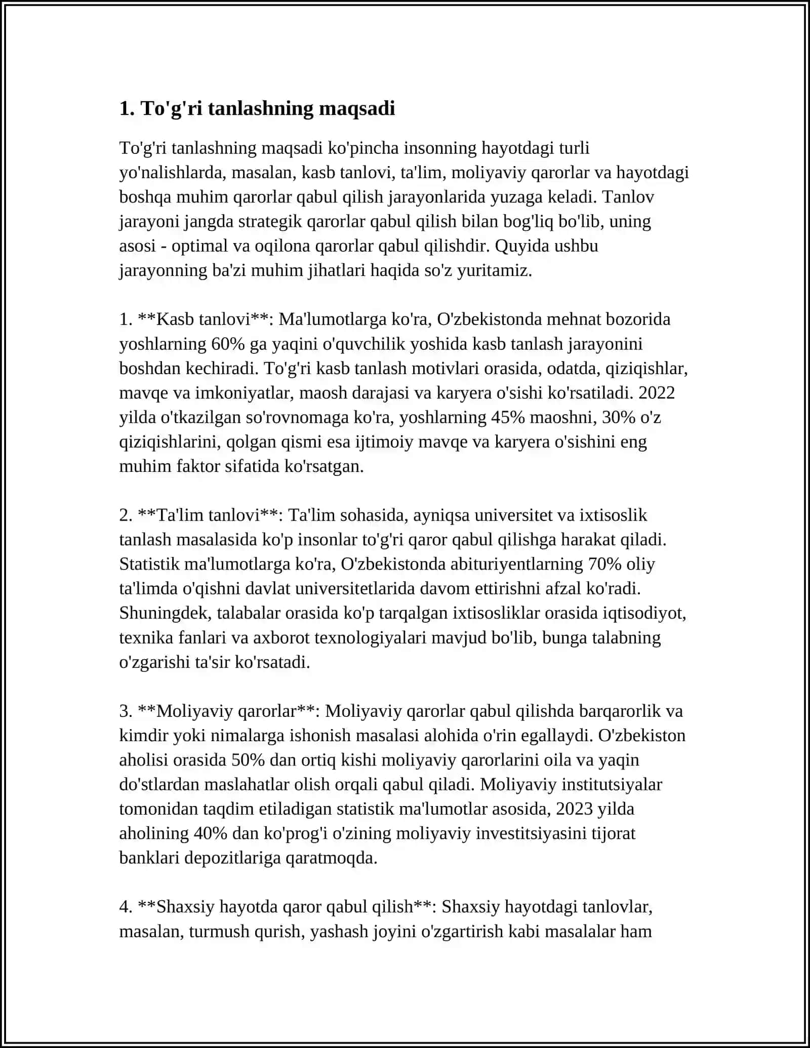 KASBNI TÒĢRI TANLASHNING AHAMIYATI 3