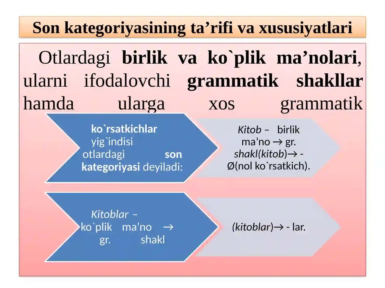 Ot sóz turkumining son kategoriyasi; otlarning nokategorial shakllari.pptx 3