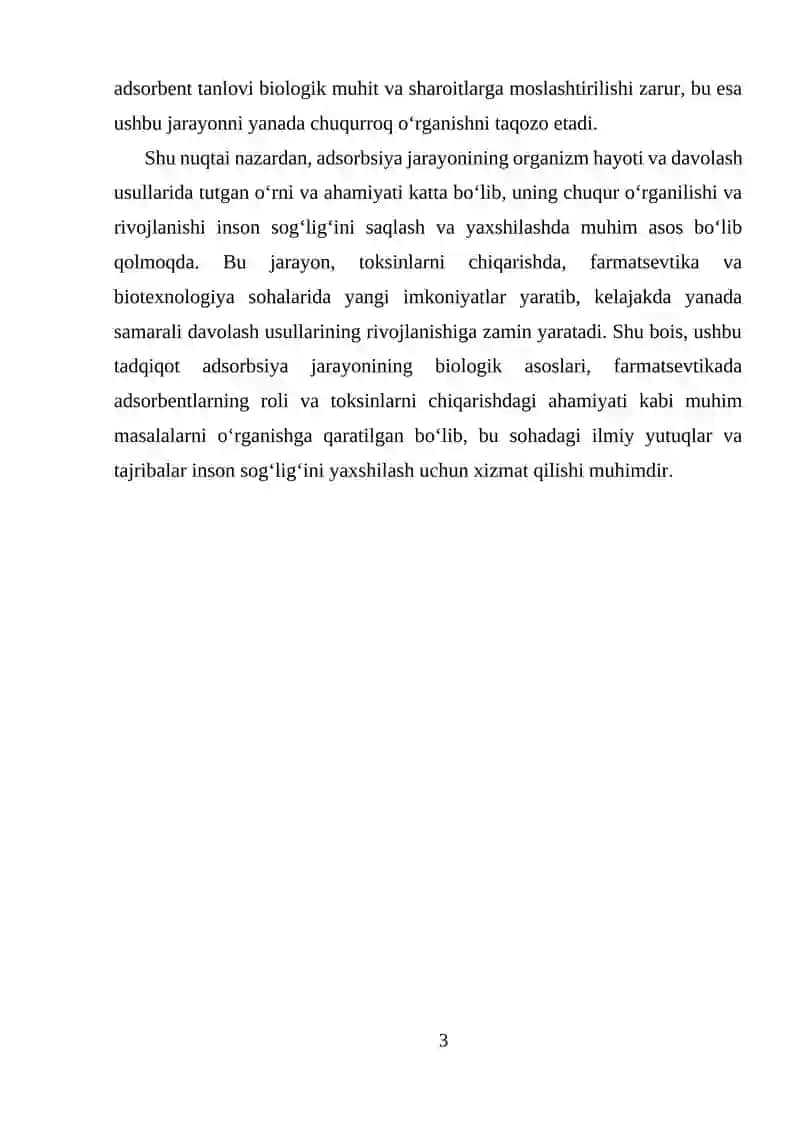 Adsorbsiya tushunchasi va uning biologik asoslari 3