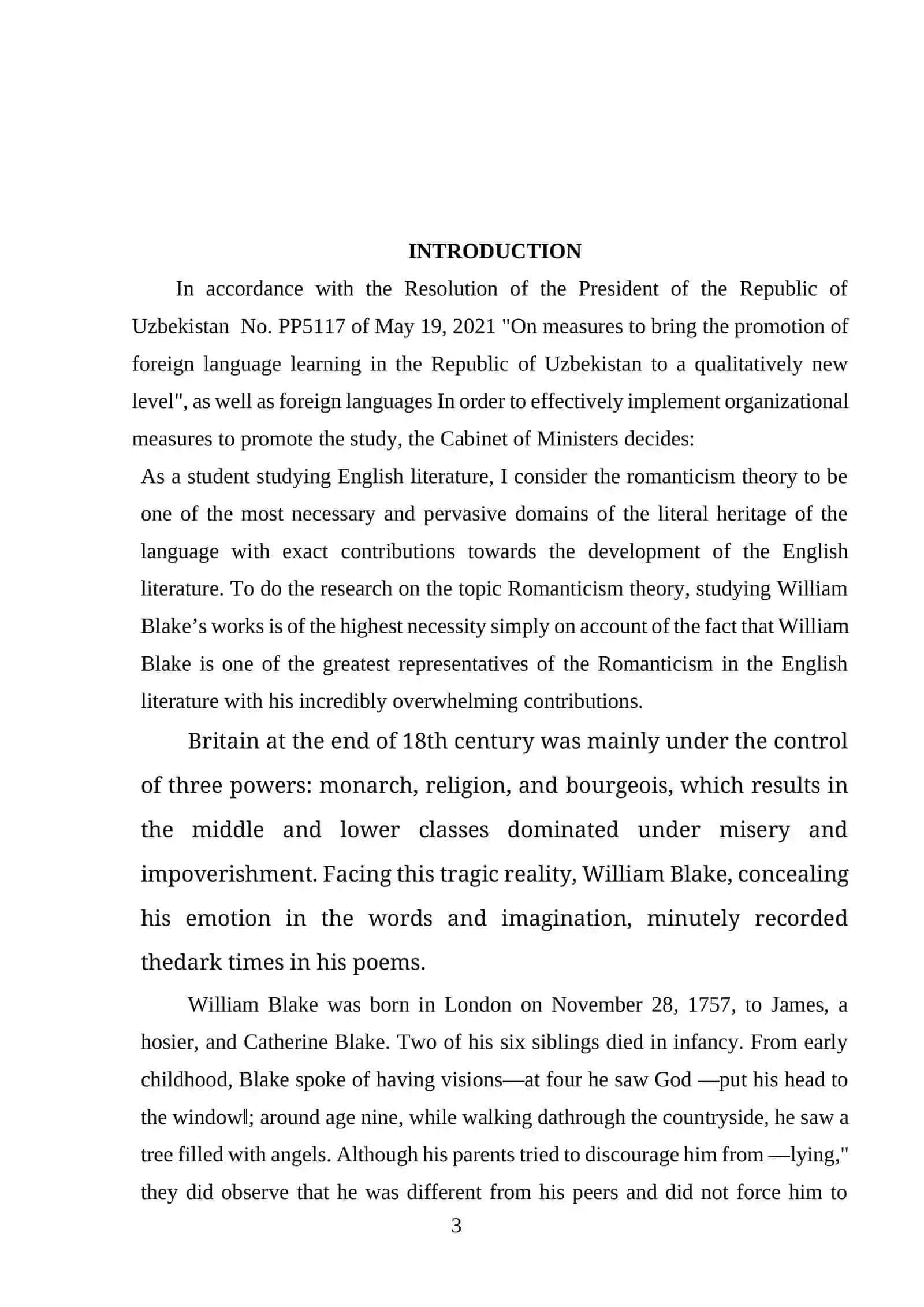 ROMANTIC THEORY IN WILLIAM BLAKE’S WORKS 3