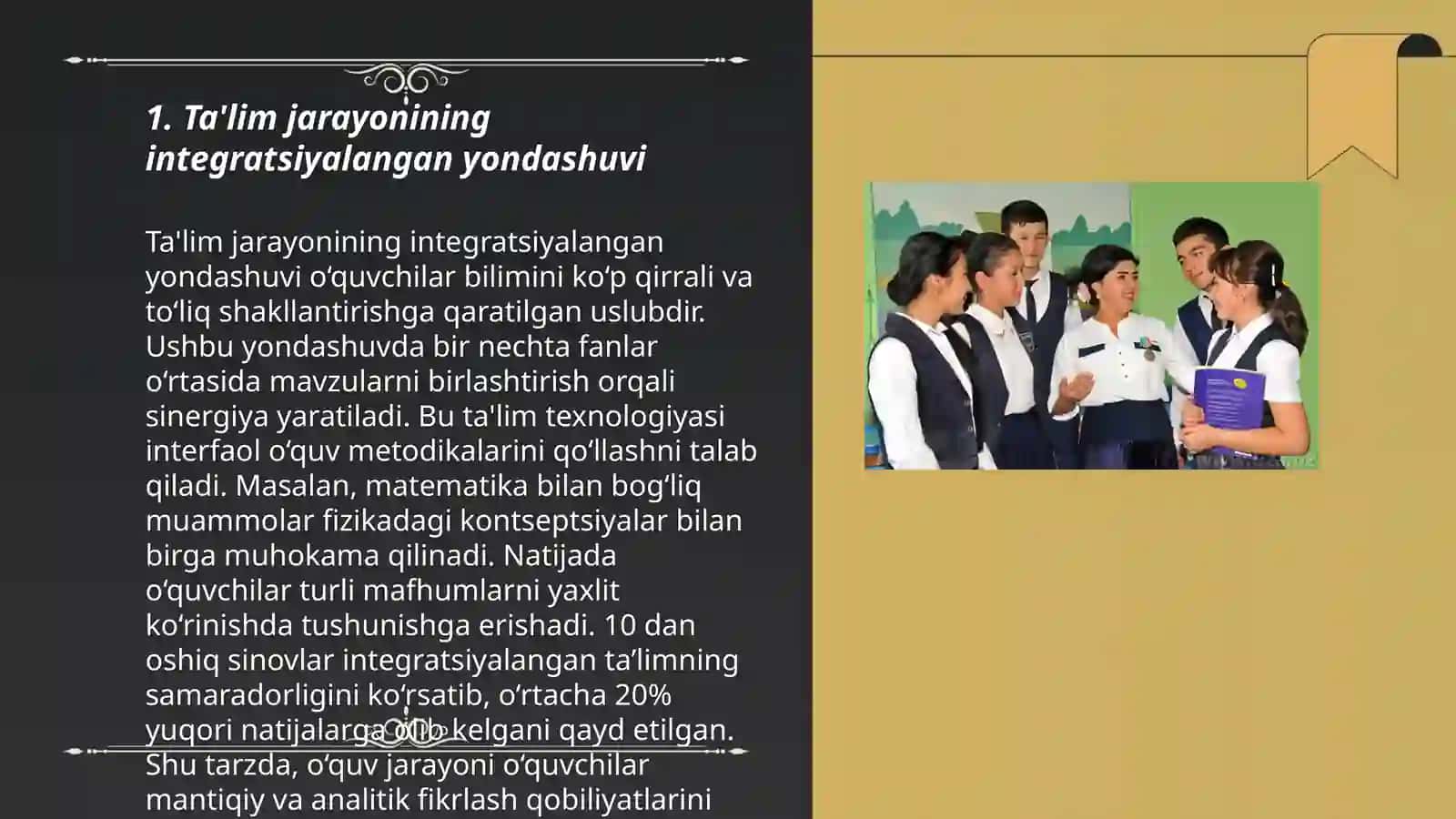 Ta'lim jarayoni yagona pedagogik tizim sifatida. Ta'lim tamoyillari 3
