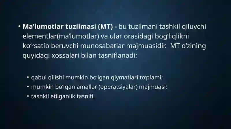 MA’LUMOTLARNI IFODALASH BOSQICHLARI 3