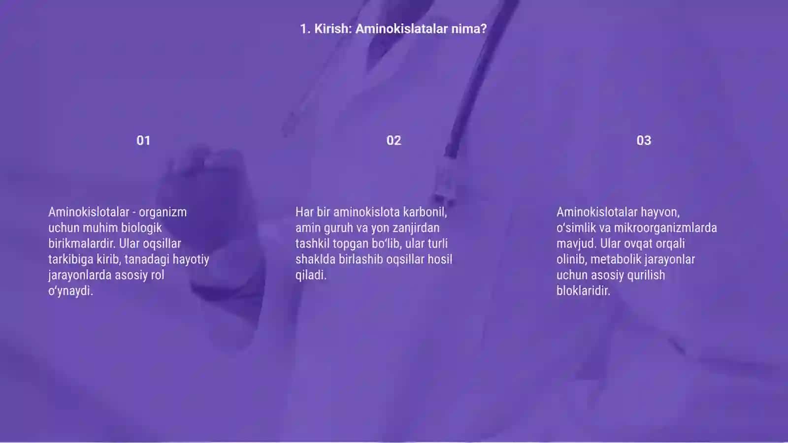 Aminokislatalar va pipitlar haqida dars ishlnma 3