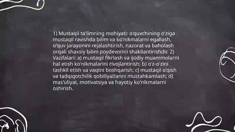Mustaqil ta'limning mohiyati va vazifalari 3