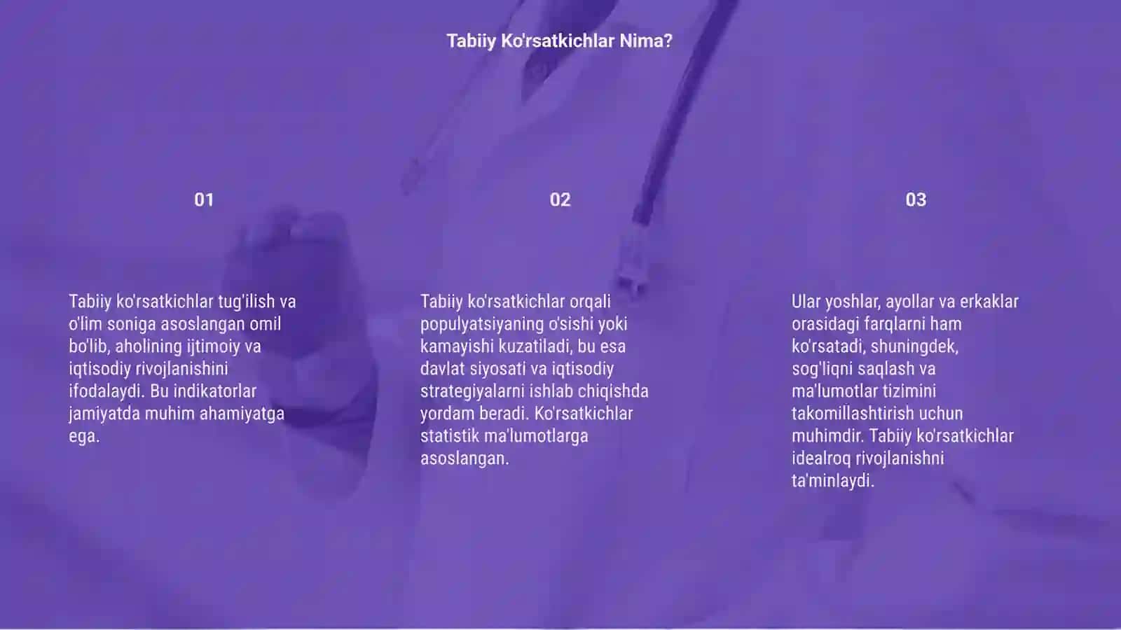 Tabiiy ko'rsatkichlar tug'ilish va ulim hisoblanishi 3