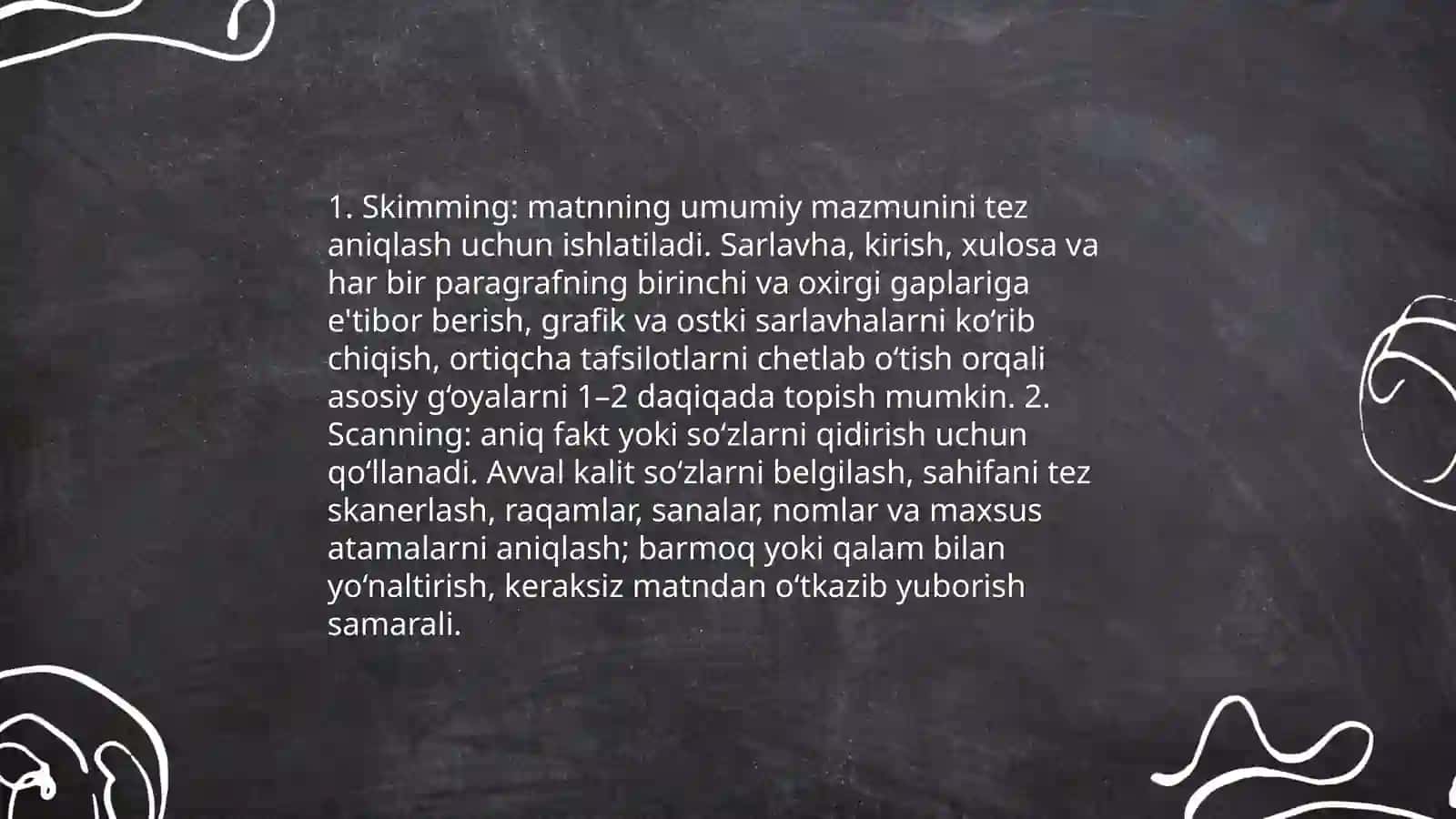 O‘qish, qayd qilish va umumlashtirish 3