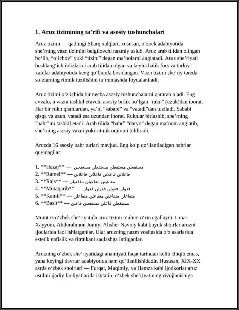 ARUZ SHE'R TIZIMI HAQIDA MAʼLUMOT 3