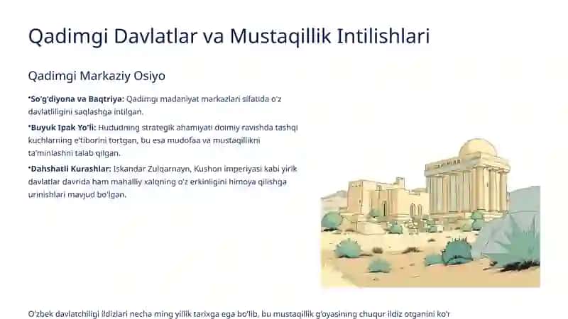 O'zbekistonda Mustaqillik G'oyalarining Tarixiy Asoslari 3