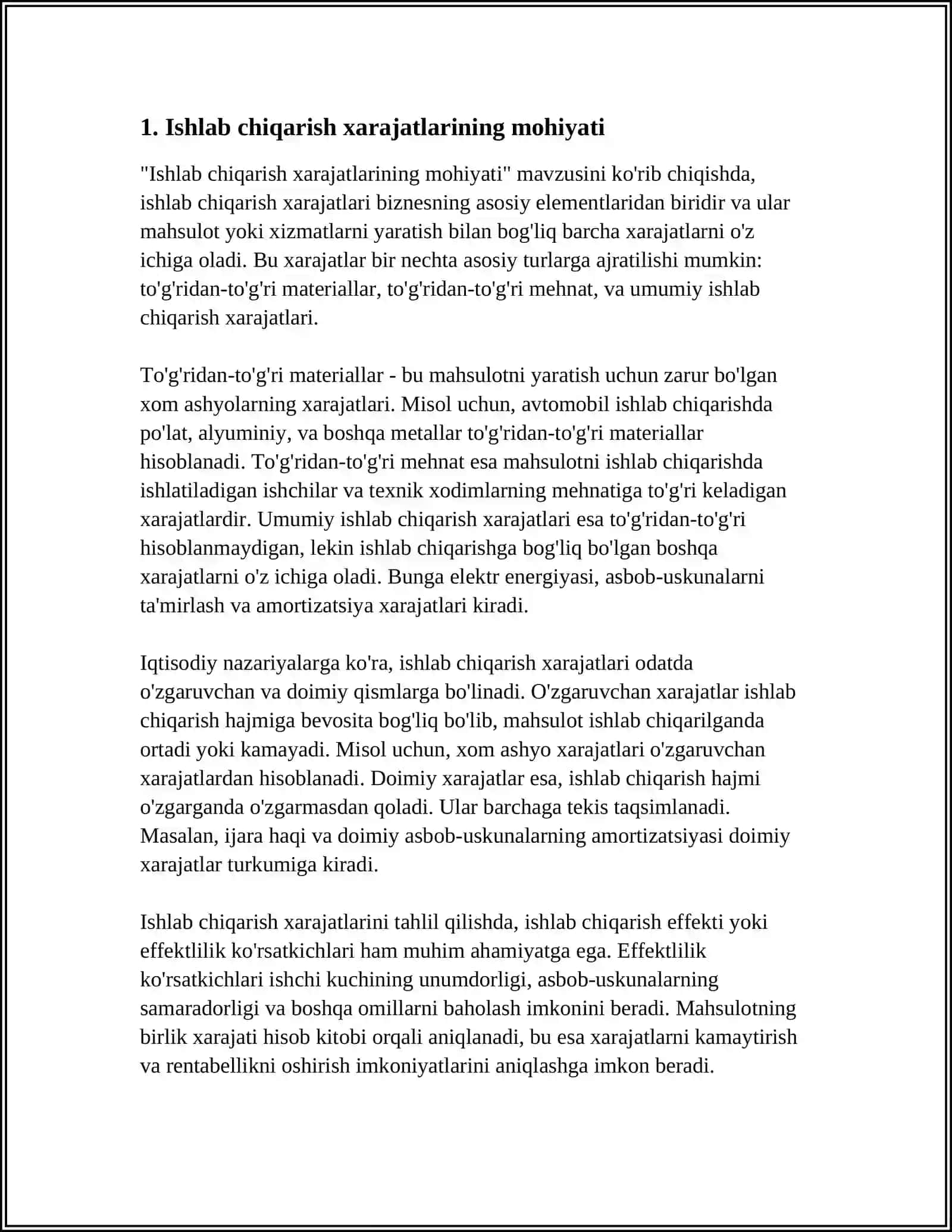ISHLAB CHIQARISH XARAJATLARINING TARKIBI VA DINOMIKASI TAHLILI 3