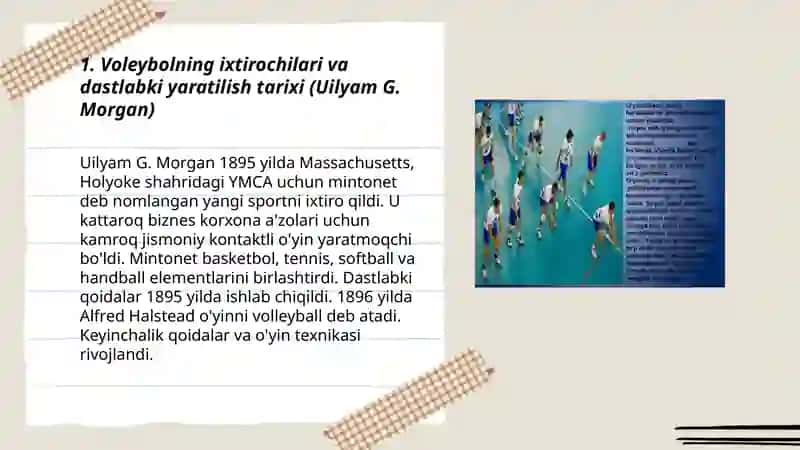 Voleybolni vujudga kelishi va rivojlanish tarixi 3