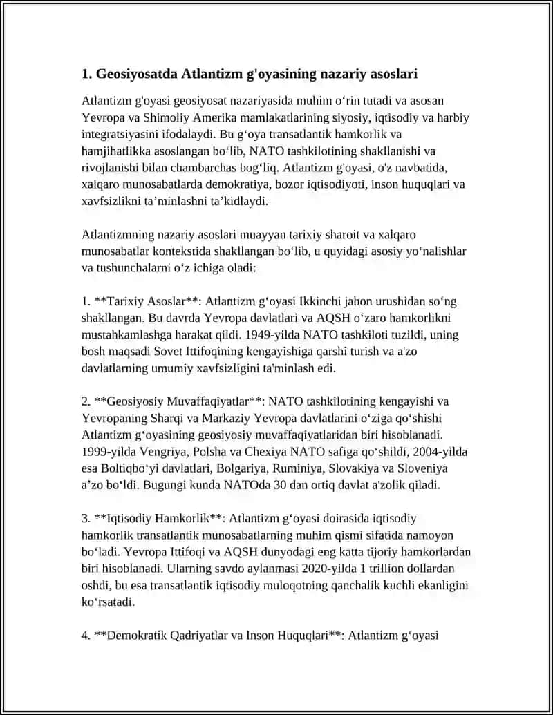 GEOSIYOSATDA ATLANTIZM G'OYASI 3
