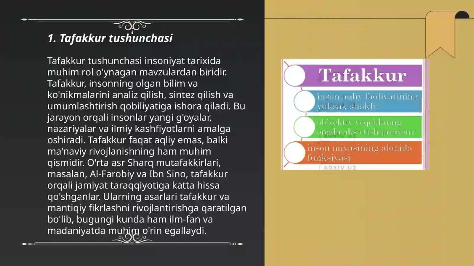 Tafakkur operatsiyalari, tafakkur shakllari, turlari 3