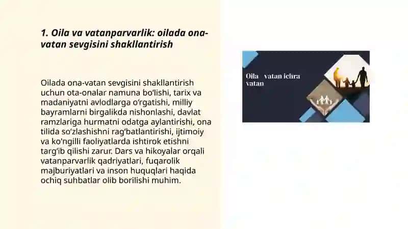 Oilada ona-vatan sevgisini shakllantirish 3