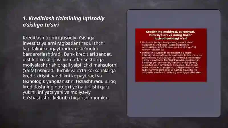 Kreditlash tizimining ijobiy va salbiy jihatlari 3