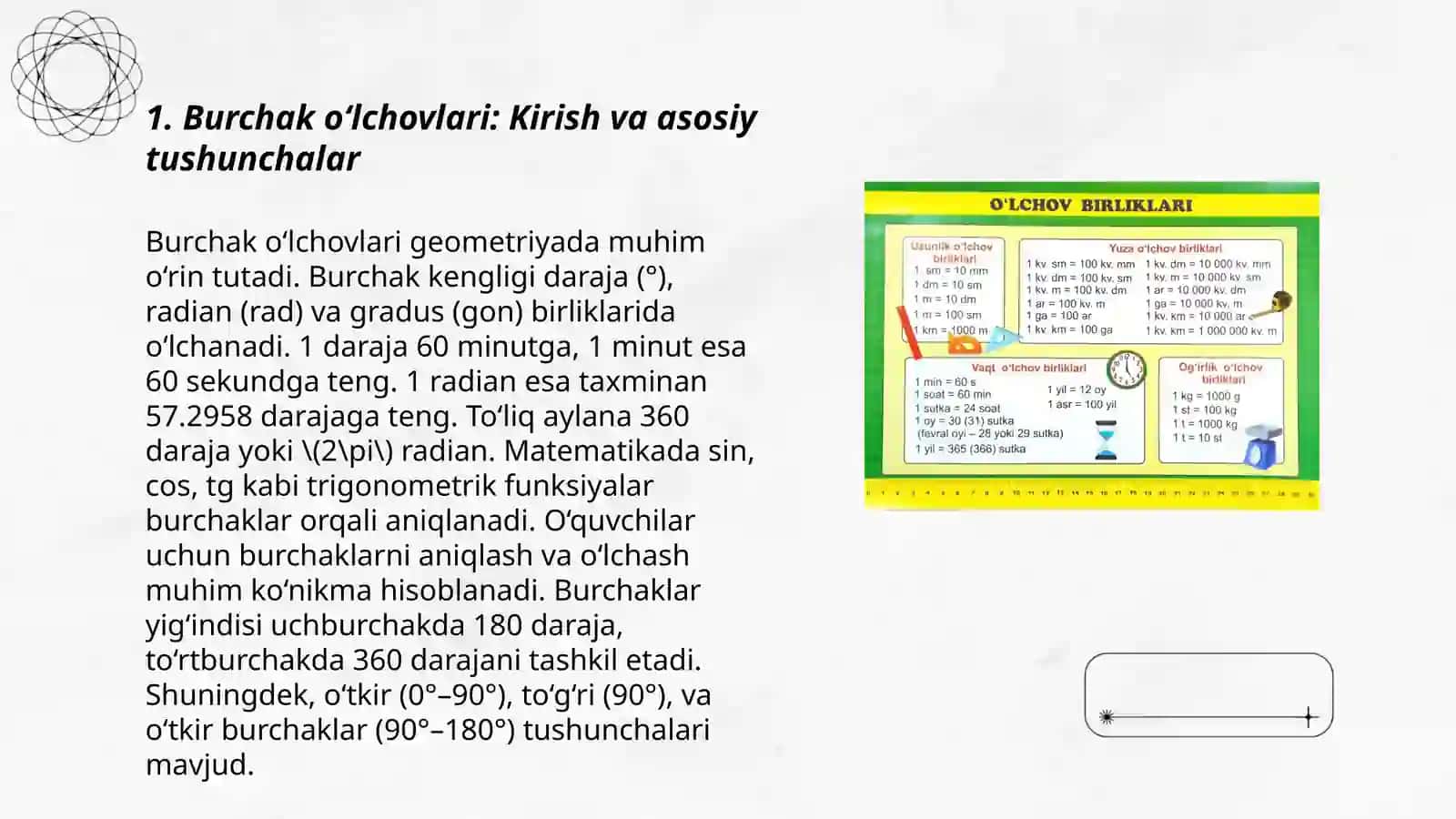 Burchak o'lchovlari 3