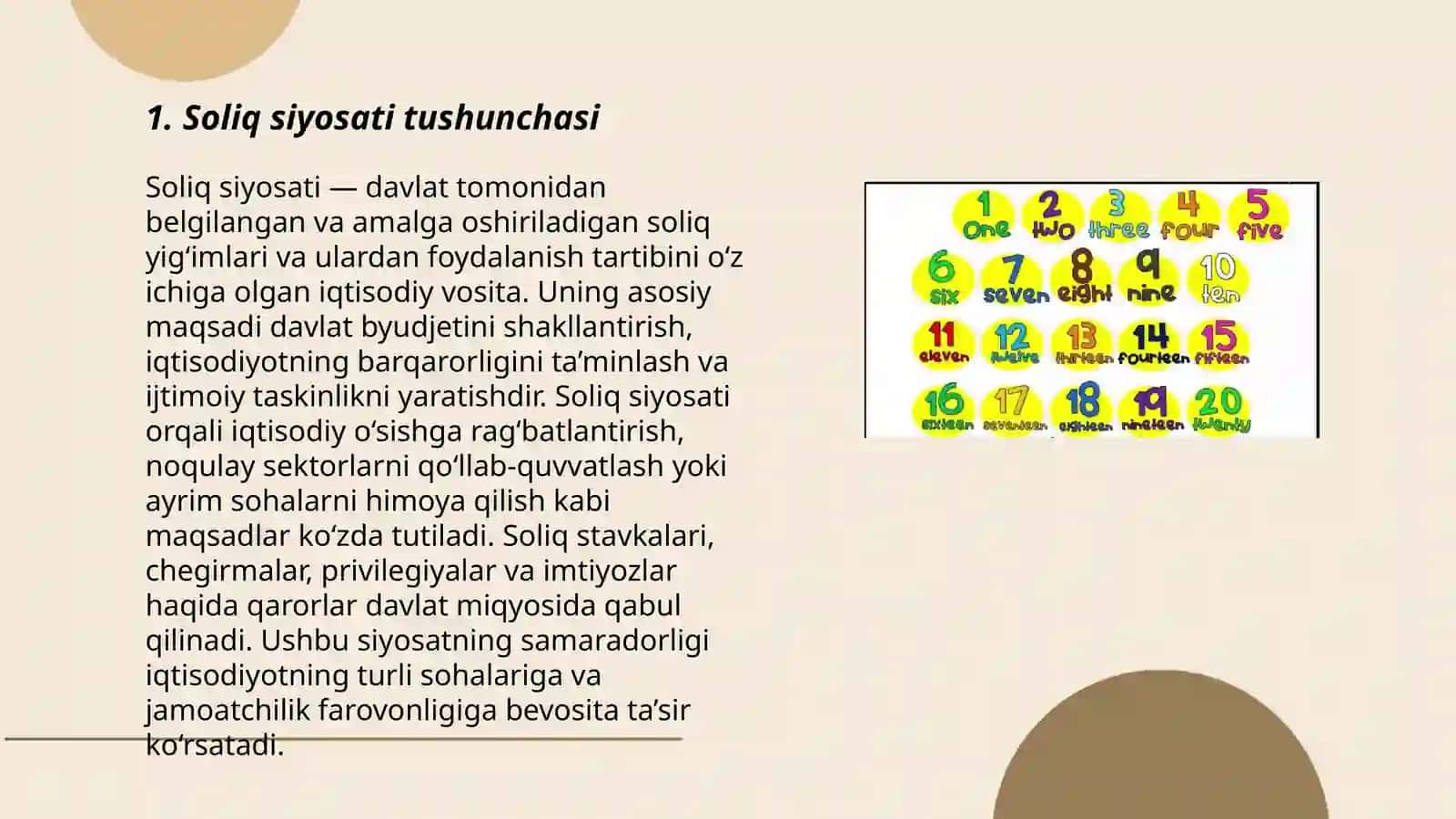 Soliq siyosati yo'nalishlari vo soliq tizimiga kirish 3