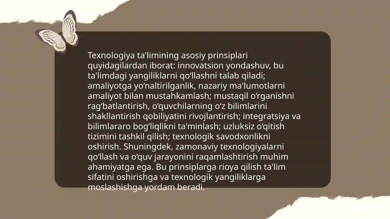 Texnologiya ta'limining asosiy prinsiplari 3