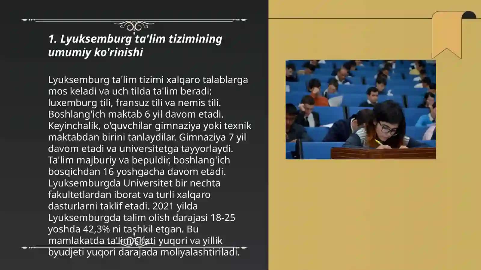 Lyuksemburg ta'lim tizimi va alohida ta'lim ehtiyoji boʻlgan bolalarga ta'lim tarbiya berish tizimi 3