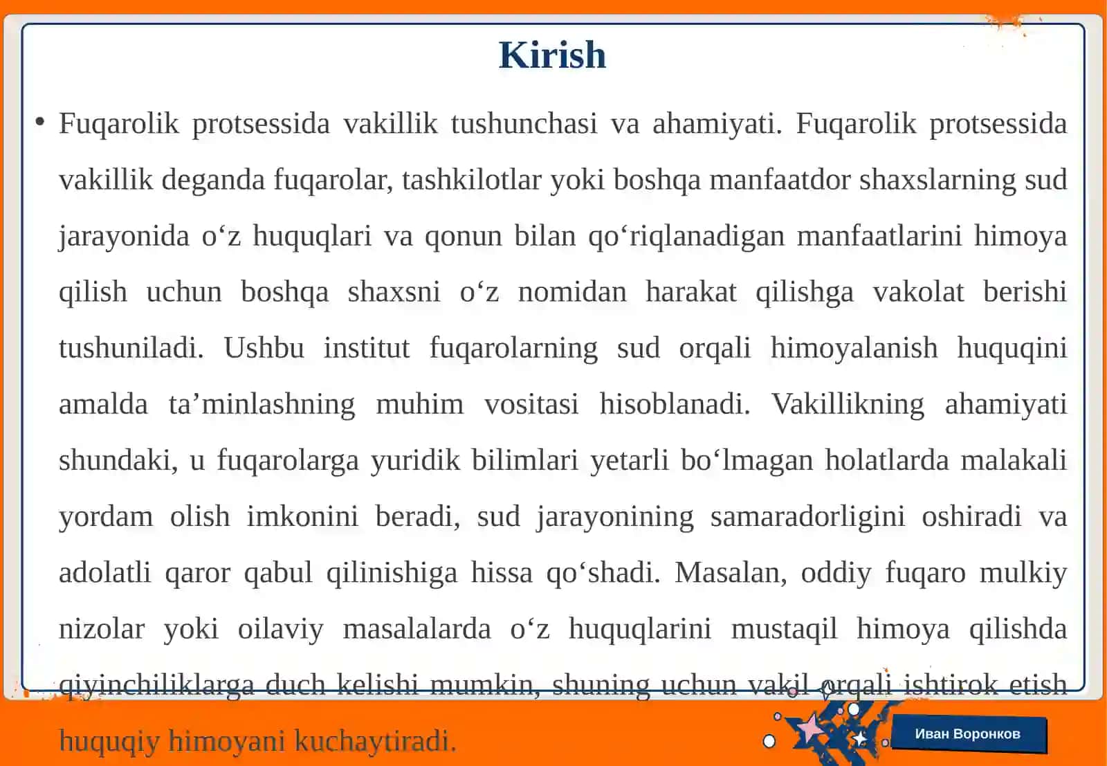 Fuqarolik protsessida vakil ishtiroki 3