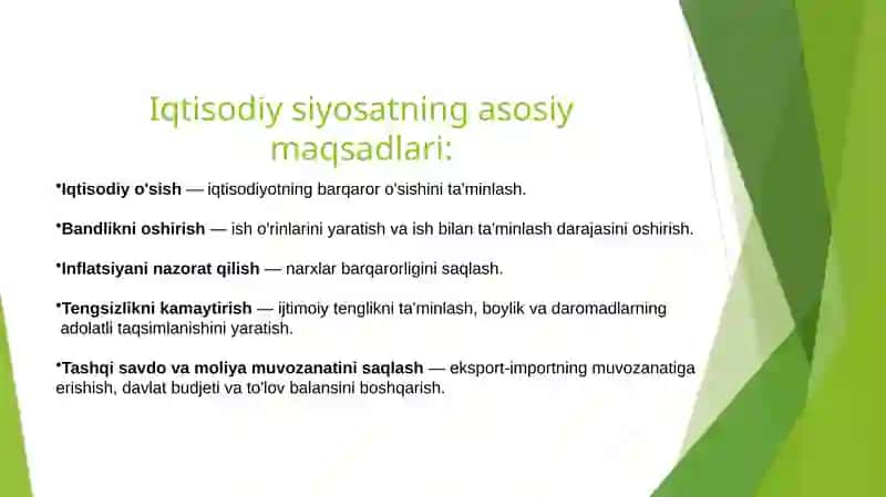 Iqtisodiyot siyosatga kirish.  Davlatning fiskal va monetar siyosati. Iqtisodiy siyosatning dastak va vositalari 3