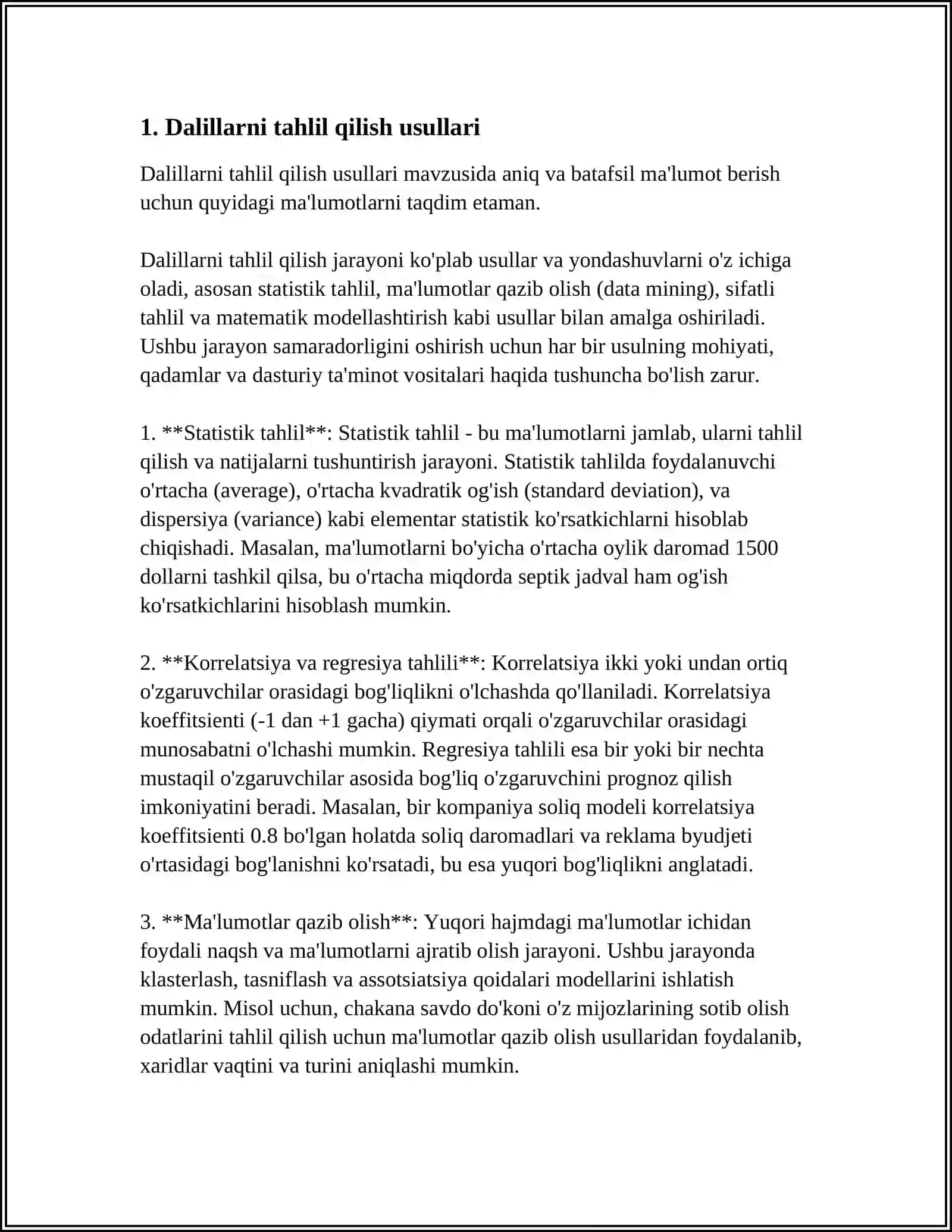 MUSTAQIL ISH Mavzu: HUJJATLAR USTIDA ISHLASH 3