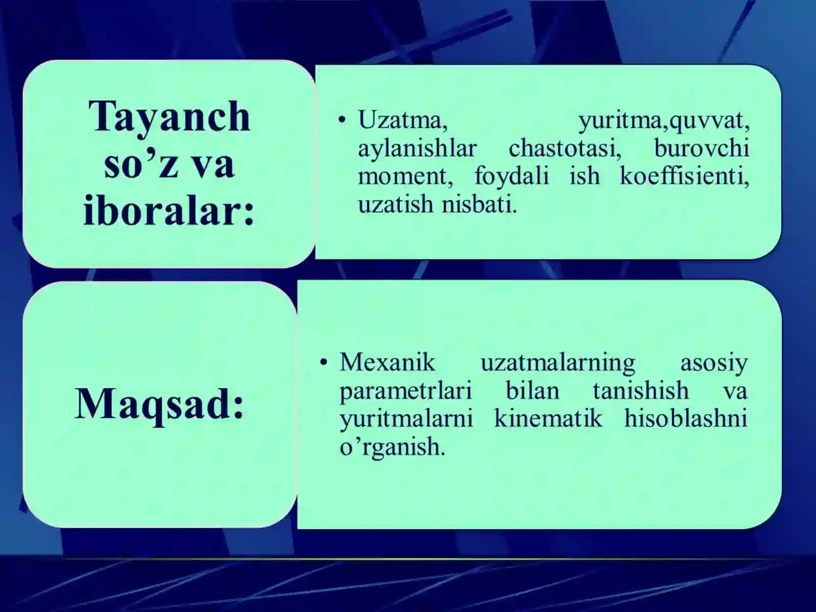Konussimon tishli uzatmalar. Ularning geometrik parametrlari, hosil bo’ladigan kuch 3