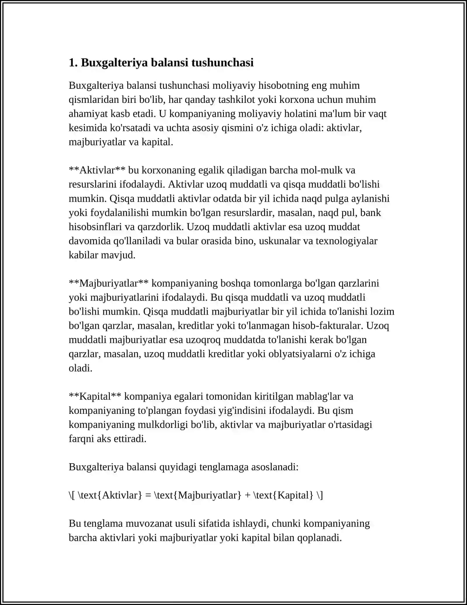 BUXALTERIYA BALANSI UNING TUZILISHI MAZMUNI 3