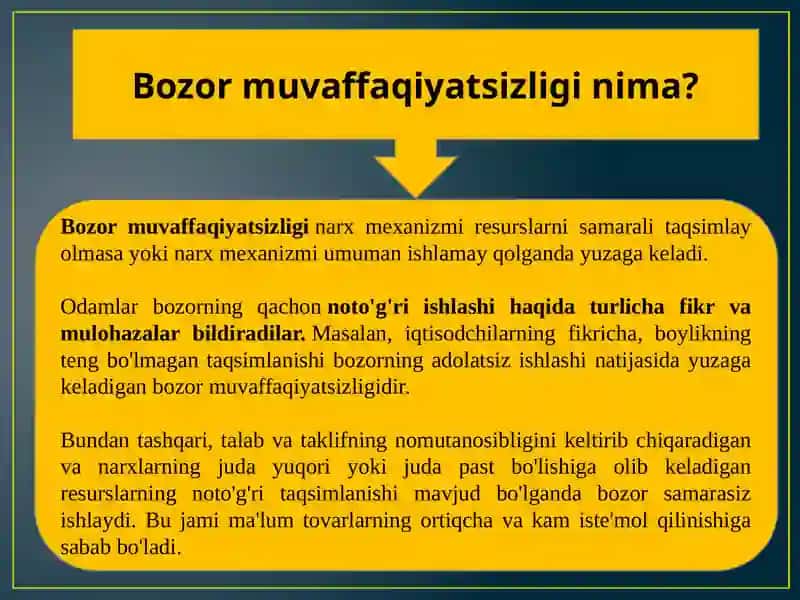 Bozordagi muvaffaqiyatsizliklar va Samaradorlik 3