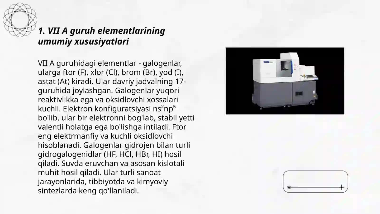 VII A gruppa elementlari (kislorod misolida) Kakishova Durdona 3