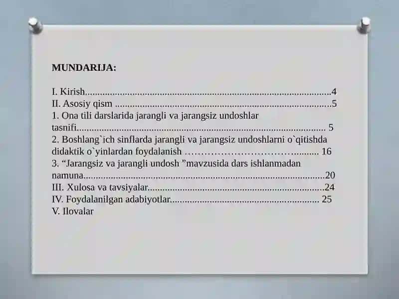 Boshlangich sinflarda jarangli va jarangsiz undoshlarni o`rganish metodikasi 3