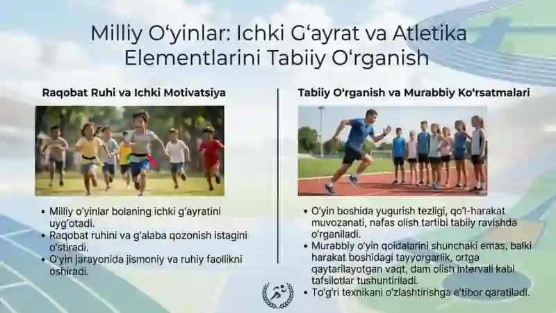 Milliy va harakatli o’yinlar orqali yengil atletka sport turining elementlarini o’rgatish 3