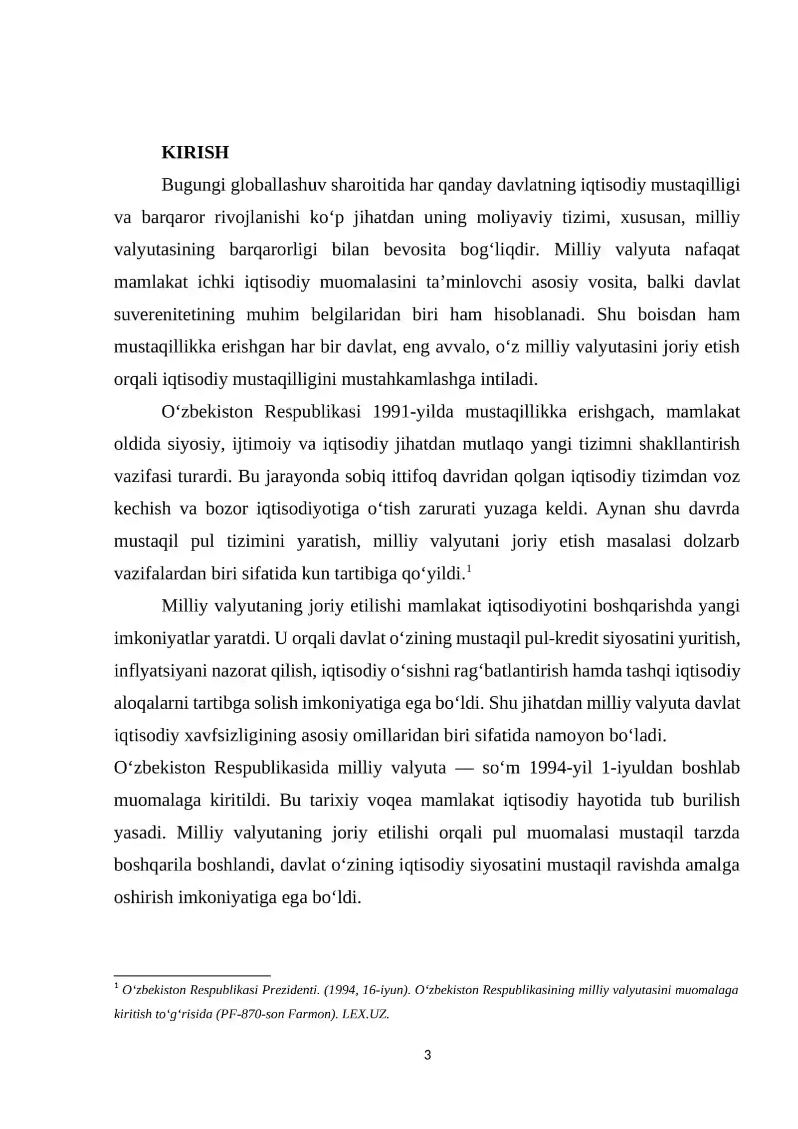 O'ZBEKISTONDA MILLIY VALYUTANING MUOMALAGA KIRITILISHI 3