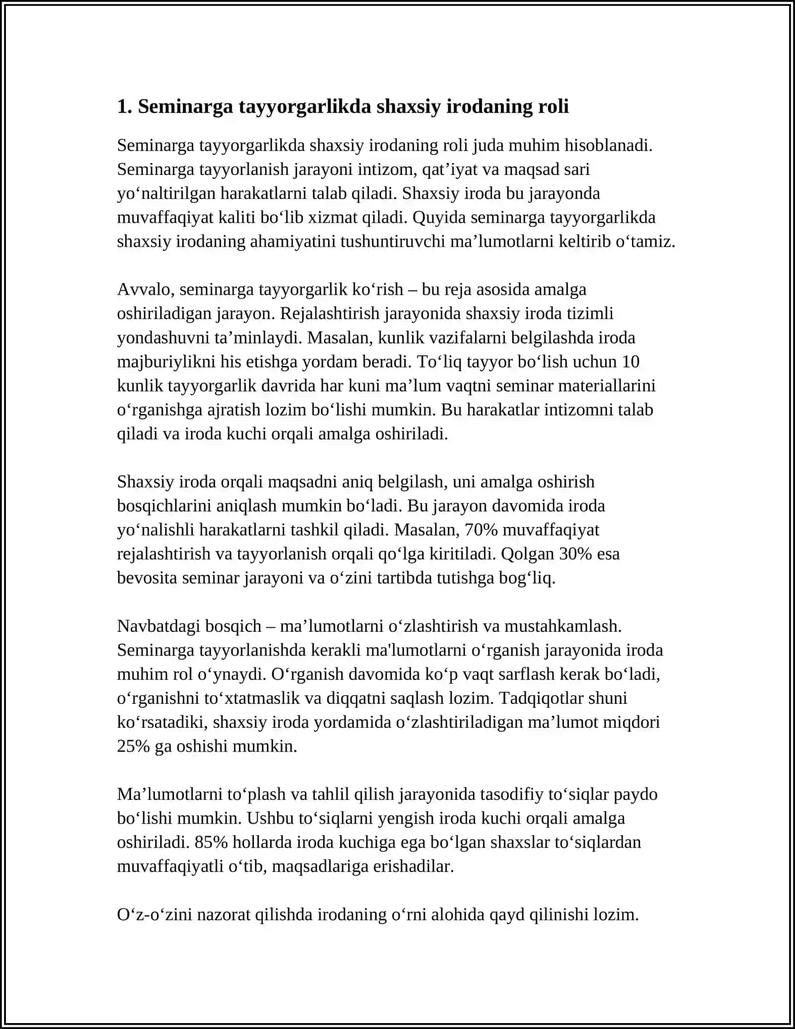 SEMINAR MASHG'ULOTLARIGA TAYYORLANISH.SHAXSNING IRODASI 2025-2026-o'quv yili 3