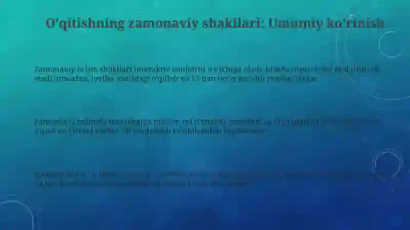 Zamonaviy o‘qitish shakllari va uslublari 3