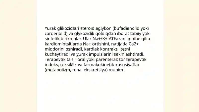 Yurak glikozidlari saqlovchi dorivor tandifi va fitokimyolar 3