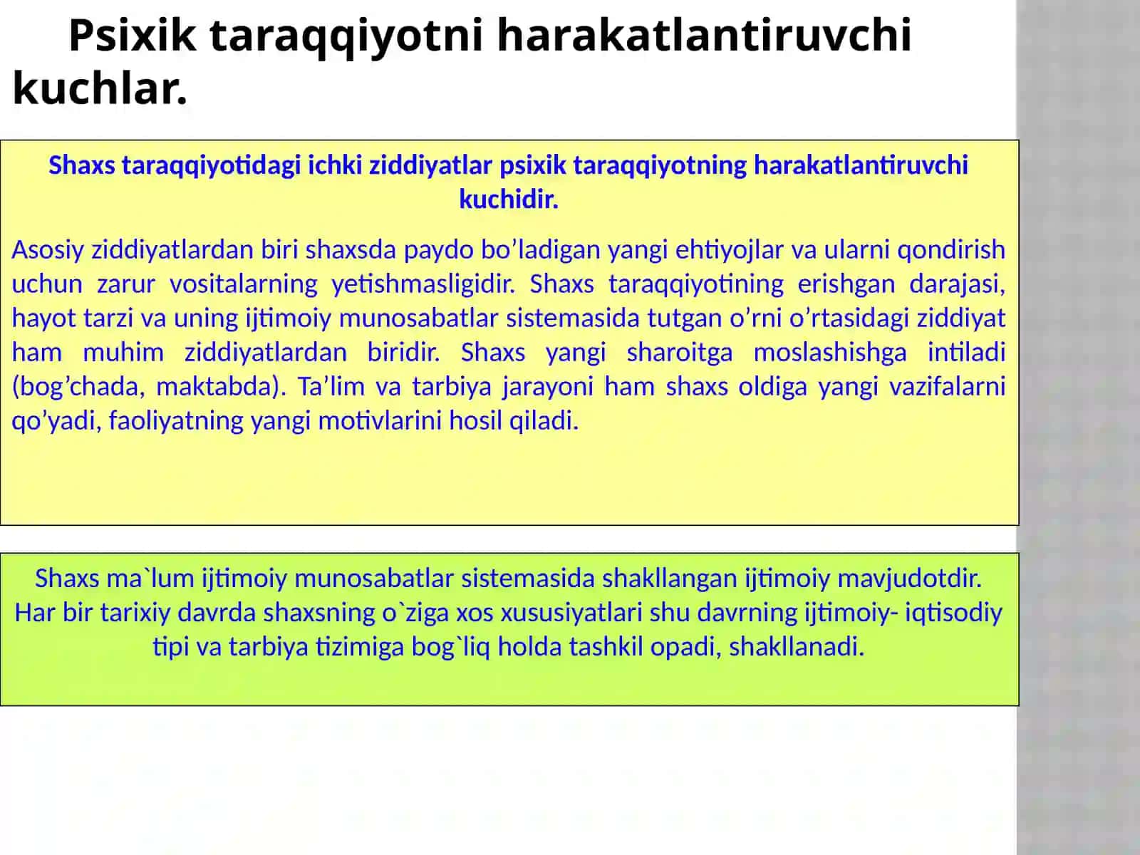 Psixik rivojlanish va uni davrlashtirish muammosi. 3