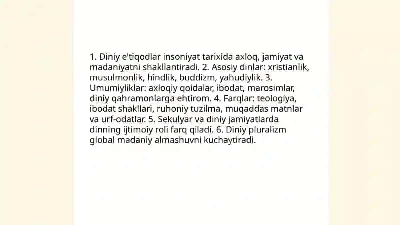 Dunyo xalqlari madaniyatining umumiyligi va farqlari 3