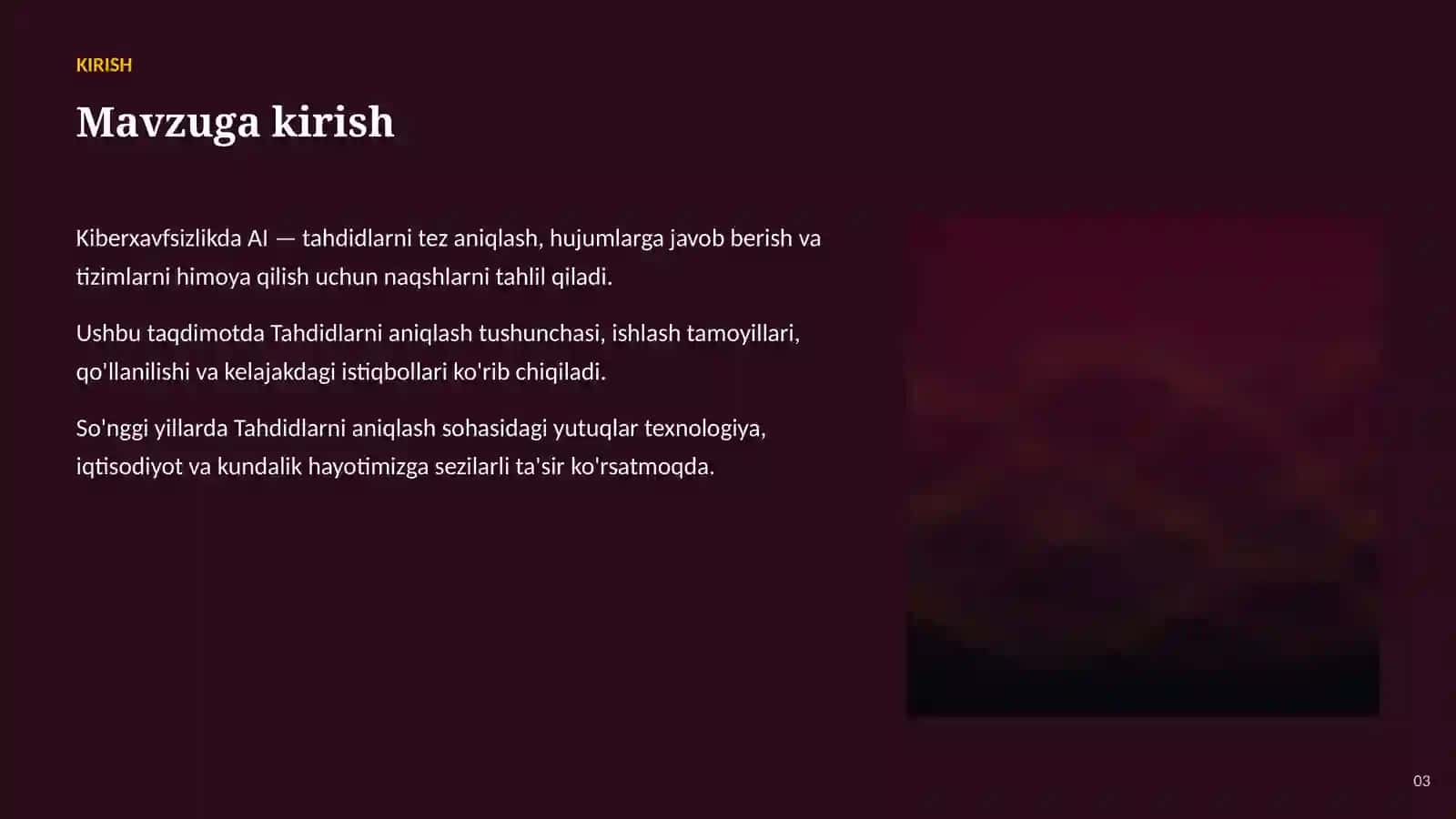 TAHDIDLARNI ANIQLASH — IMKONIYATLAR VA ISTIQBOLLAR 3