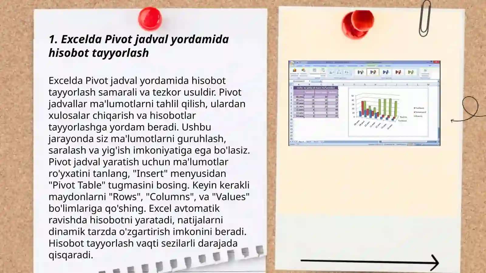Excelda Pivot jadval yordamida hisobot tayyorlash 3