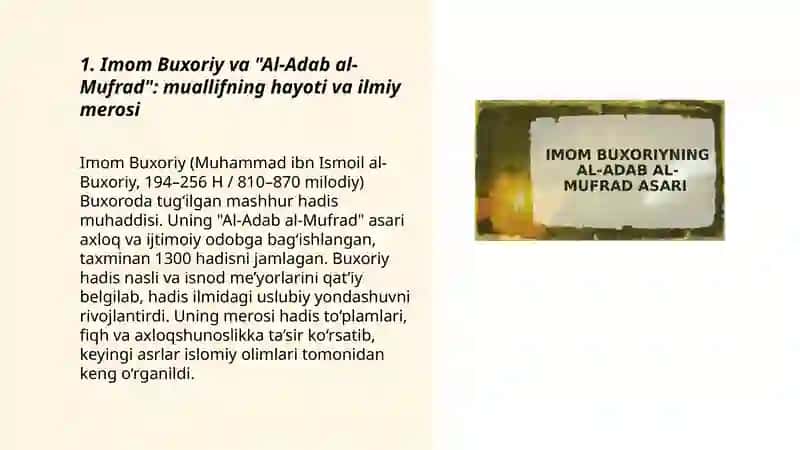 Imom Buxoriyning “Al-Adab al-mufrad” asari 3