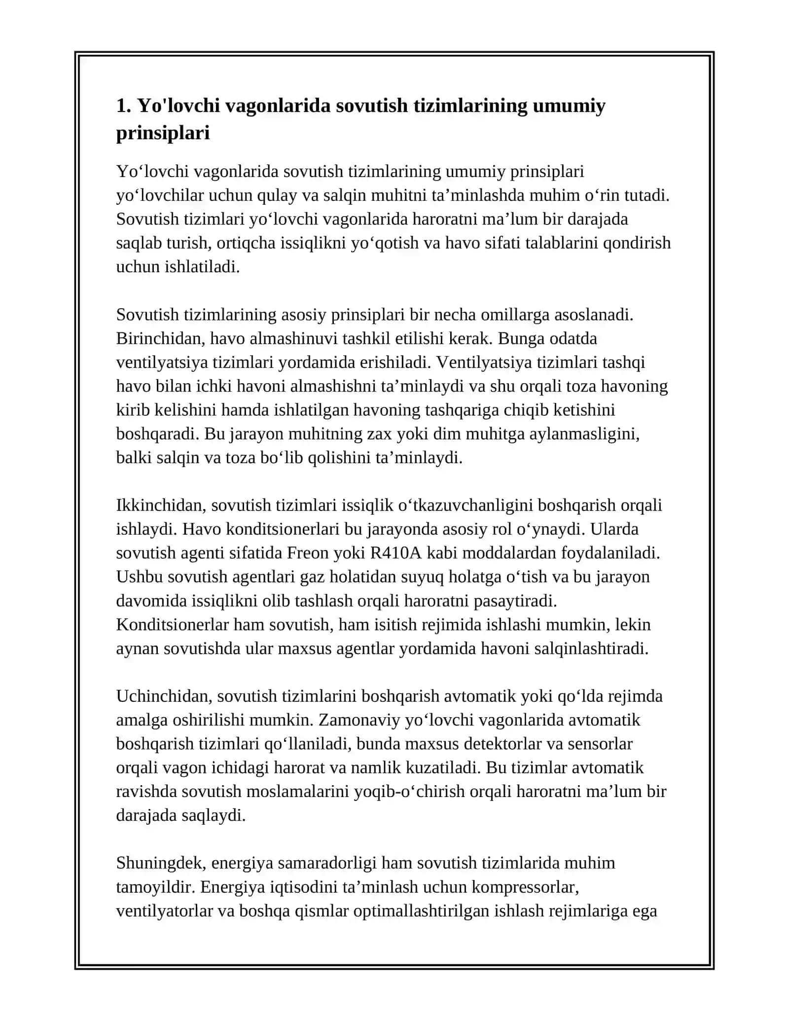 YOLOVCHI VAGONLARIDA SOVUTISH USKUNALARI VA PRINSPLARI 3